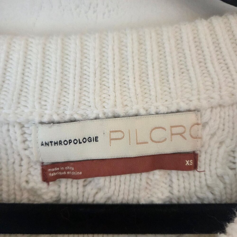 Pilcro Anthropologie Jasmine Cable Knit Sweater Chunky Rory Gilmore Women's XS - Picture 6 of 8